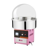 New Commercial Electric Cotton Candy Machine Floss Maker Pink with Bubble Cover