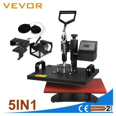 VEVOR 5in1 Transfer Heat Press Machine for T-Shirt Mug Cup Hat Cap